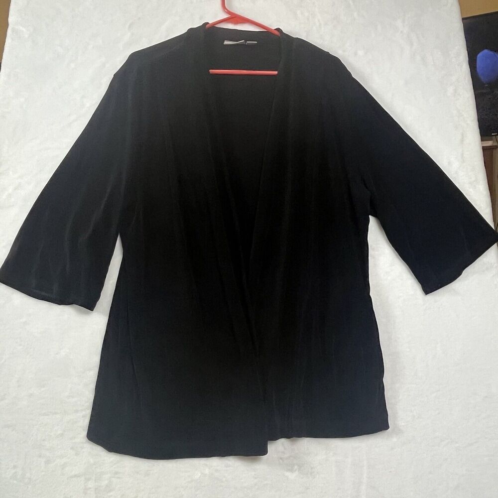 Chico’s Travelers Women's Black Open Front Size 3 XL Slinky Knit Pack Lagenlook